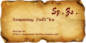 Szepessy Zsóka névjegykártya